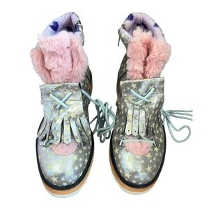 RARE Irregular Choice Mini Reins Sparkly Unicorn Sneaker/Boot Size 40 EU 9 US